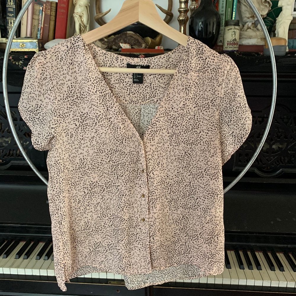 H&M Pink Print Blouse